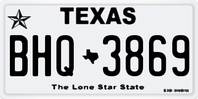 TX license plate BHQ3869