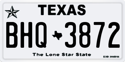 TX license plate BHQ3872