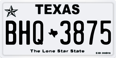 TX license plate BHQ3875