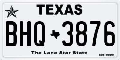 TX license plate BHQ3876