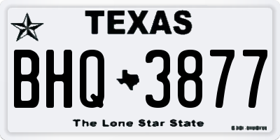 TX license plate BHQ3877