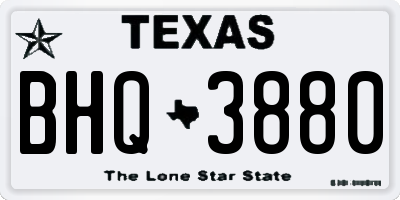TX license plate BHQ3880