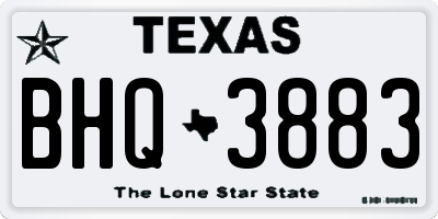TX license plate BHQ3883