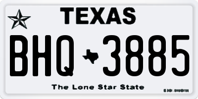 TX license plate BHQ3885