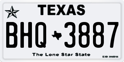 TX license plate BHQ3887