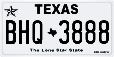 TX license plate BHQ3888
