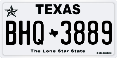 TX license plate BHQ3889