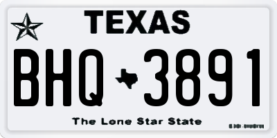 TX license plate BHQ3891