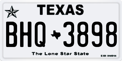 TX license plate BHQ3898