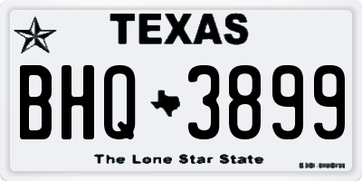 TX license plate BHQ3899