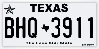 TX license plate BHQ3911