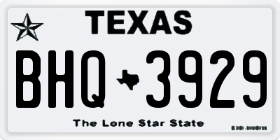 TX license plate BHQ3929