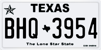 TX license plate BHQ3954