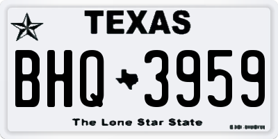 TX license plate BHQ3959