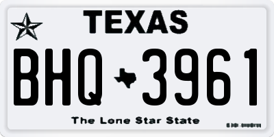 TX license plate BHQ3961