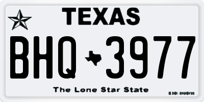 TX license plate BHQ3977