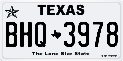 TX license plate BHQ3978