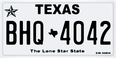 TX license plate BHQ4042