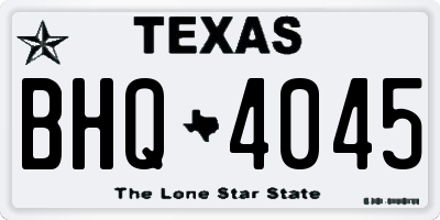 TX license plate BHQ4045