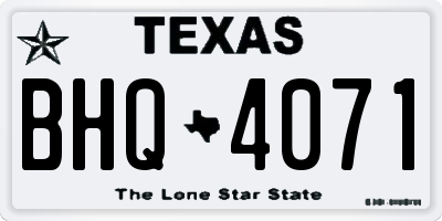 TX license plate BHQ4071