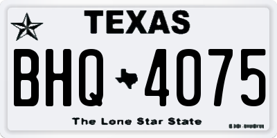 TX license plate BHQ4075