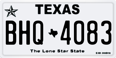 TX license plate BHQ4083