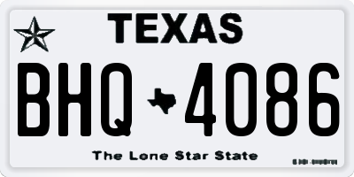 TX license plate BHQ4086