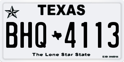 TX license plate BHQ4113
