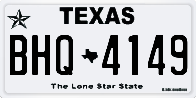 TX license plate BHQ4149