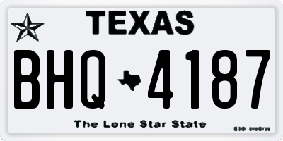 TX license plate BHQ4187