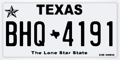 TX license plate BHQ4191