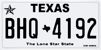 TX license plate BHQ4192