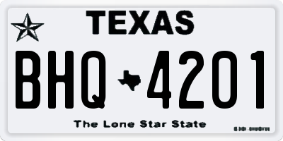 TX license plate BHQ4201