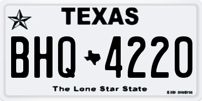 TX license plate BHQ4220