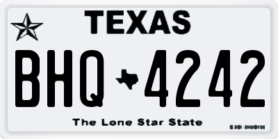 TX license plate BHQ4242