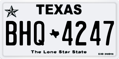 TX license plate BHQ4247