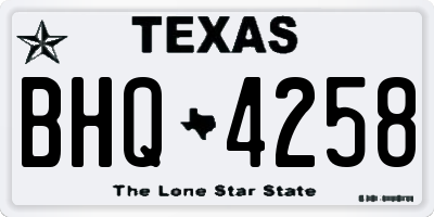 TX license plate BHQ4258