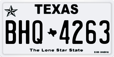 TX license plate BHQ4263