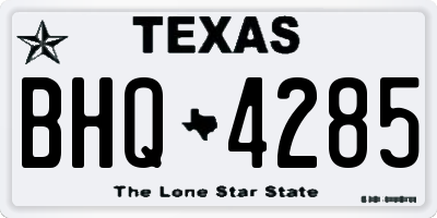TX license plate BHQ4285
