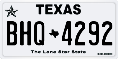TX license plate BHQ4292