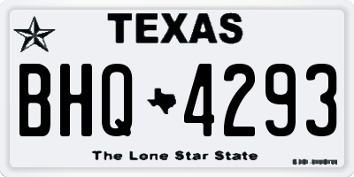 TX license plate BHQ4293