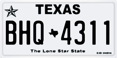 TX license plate BHQ4311