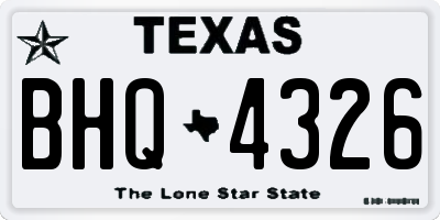 TX license plate BHQ4326