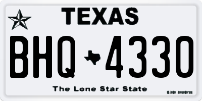 TX license plate BHQ4330