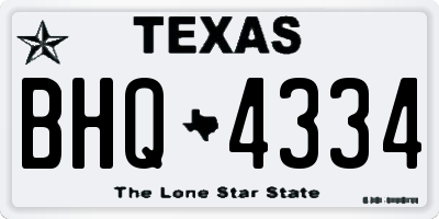 TX license plate BHQ4334
