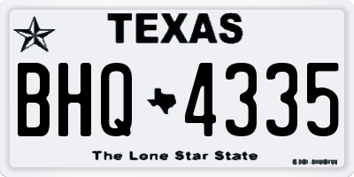TX license plate BHQ4335