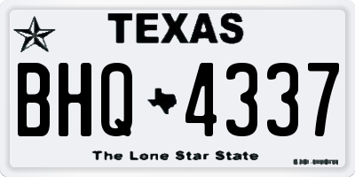 TX license plate BHQ4337