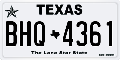 TX license plate BHQ4361