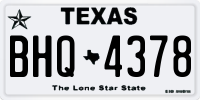 TX license plate BHQ4378