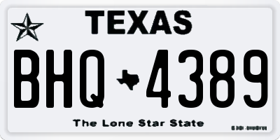 TX license plate BHQ4389